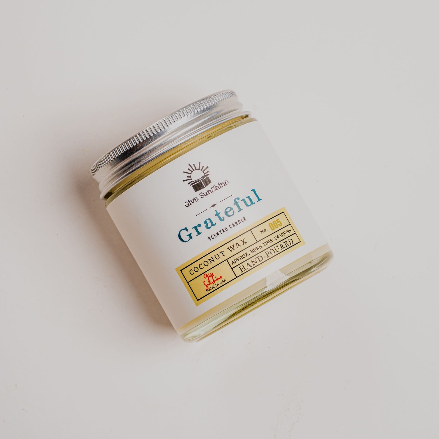 Candle (Grateful) 4 oz Coconut wax with 24HR Burn Time