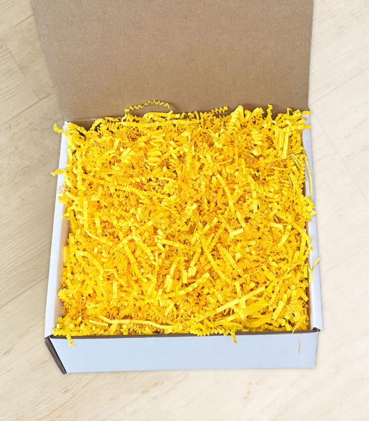 Custom Gift with Yellow Crinkle Paper Base