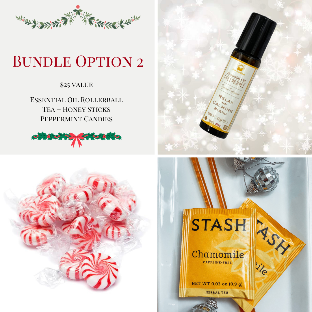 BUNDLE DEAL: Bright Winter Bundle (essential oil rollerball, tea + honey, peppermints)