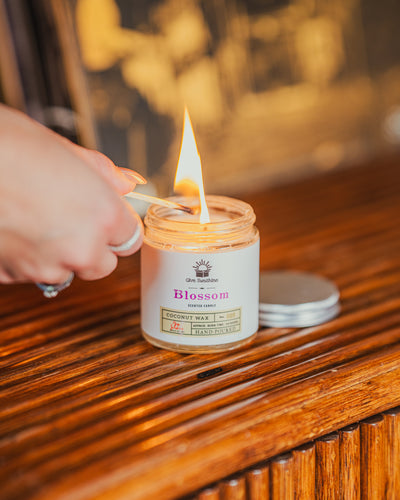 Candle (Blossom 4 oz Jar) Coconut wax with 24HR Burn Time