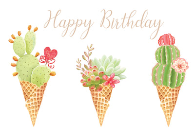 Happy Birthday Ice creams Notecard