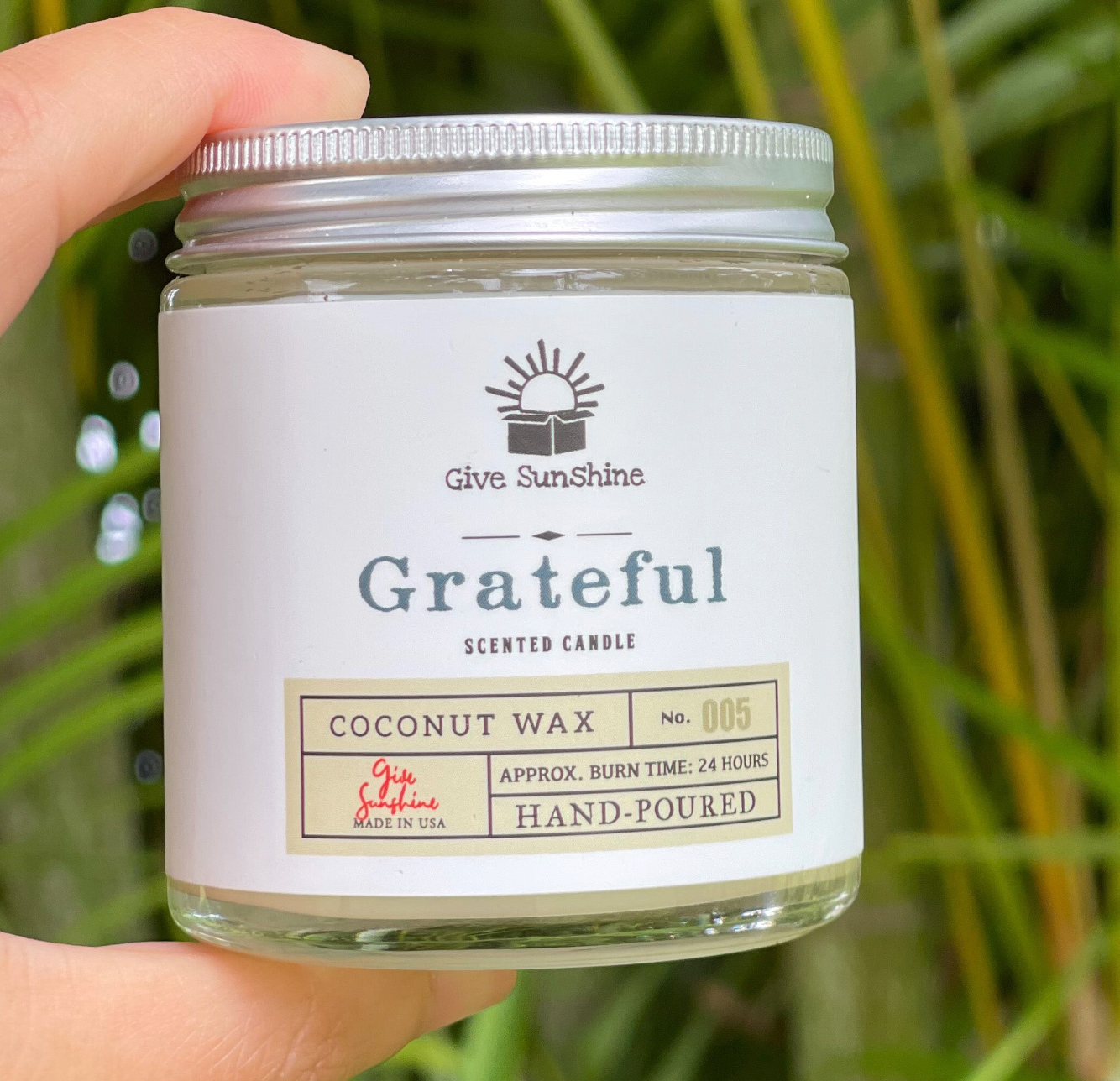 Candle (Grateful) 4 oz Coconut wax with 24HR Burn Time
