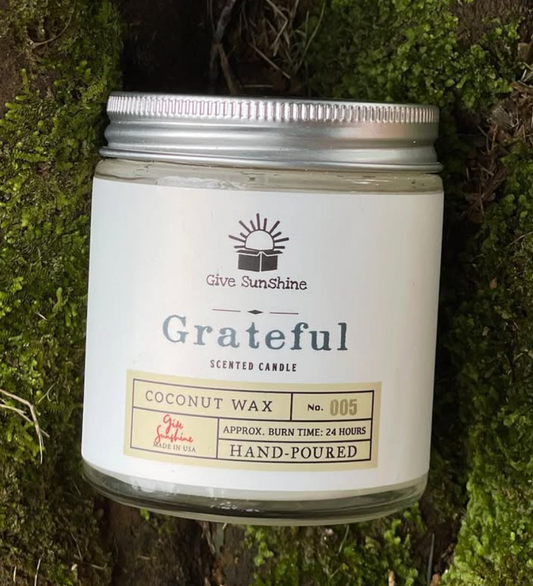 Candle (Grateful) 4 oz Coconut wax with 24HR Burn Time