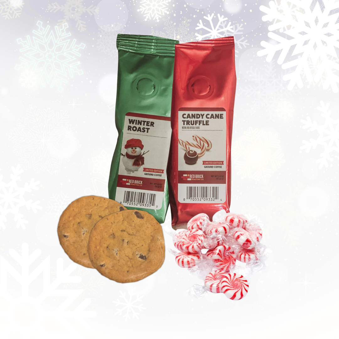 Let it Snow Bundle (1 bag of holiday coffee [flavor randomly chosen], 2 cookies, peppermints)