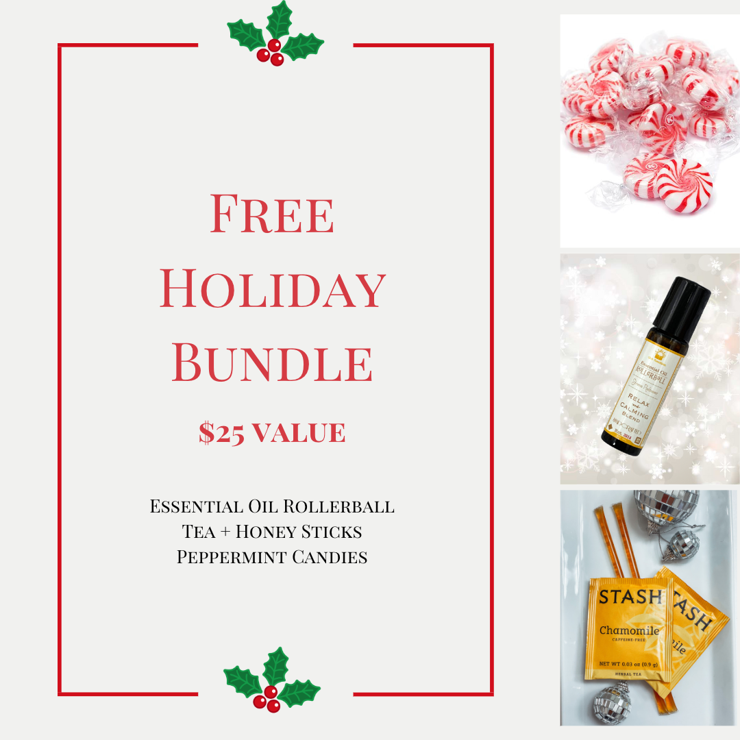 BUNDLE DEAL: Bright Winter Bundle (essential oil rollerball, tea + honey, peppermints)