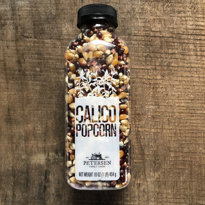 Calico Bottle Popcorn Kernels - Red, Yellow, Blue Kernel Mix